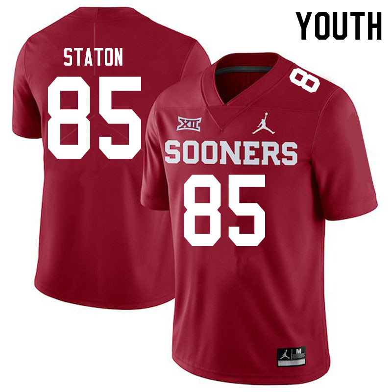 Youth #85 Devin Staton Oklahoma Sooners Jordan Brand College Football Jerseys Sale-Crimson - Click Image to Close